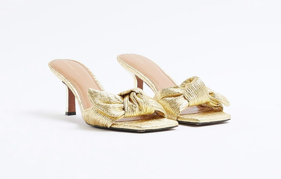 Gold shoes, £36, River Island