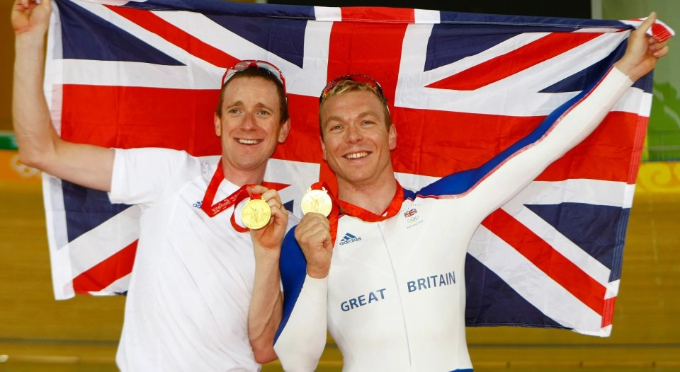 Bradley Wiggins, left, and Chris Hoy, right, both won gold medals for Team GB at the 2004, 2008 and 2012 Olympic Games