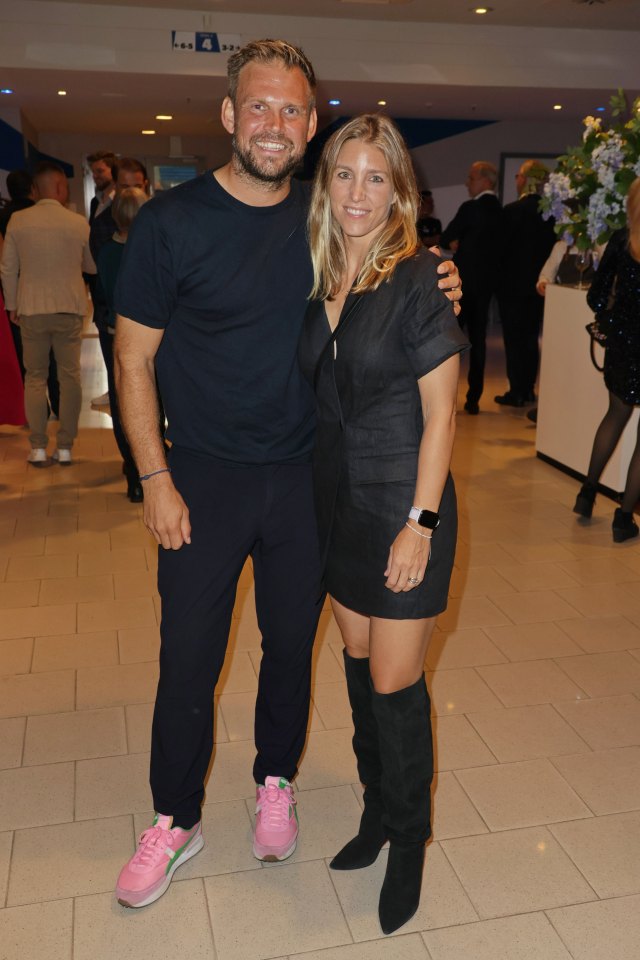 Moritz Fürste with his wife who is also an athlete