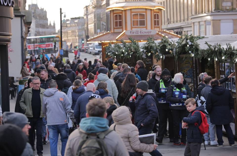 Shoppers packed on to Grainger Street in Newcastle this morning