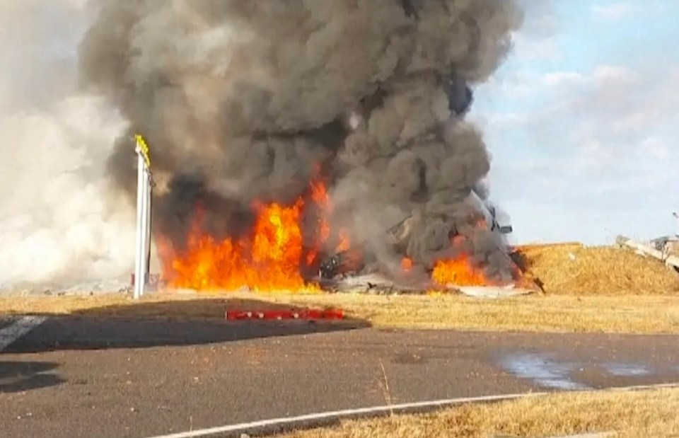 The plane hit an embankment causing it to explode