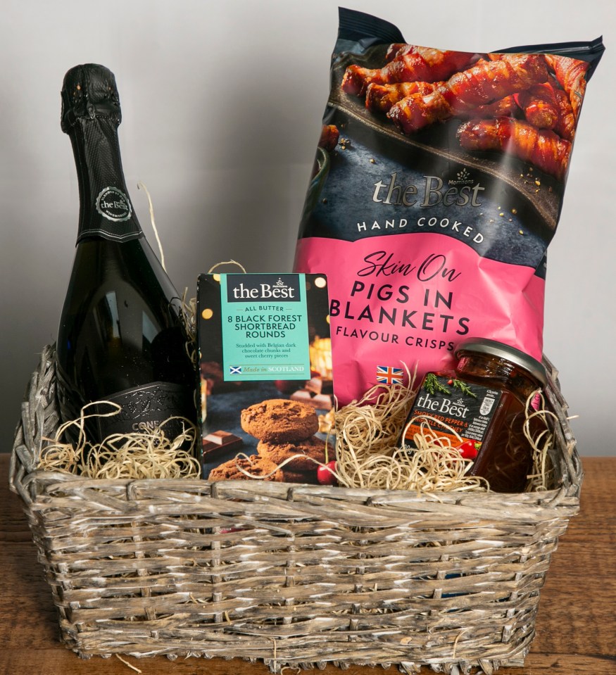 The bottle of fizz made the Morrisons hamper look more impressive