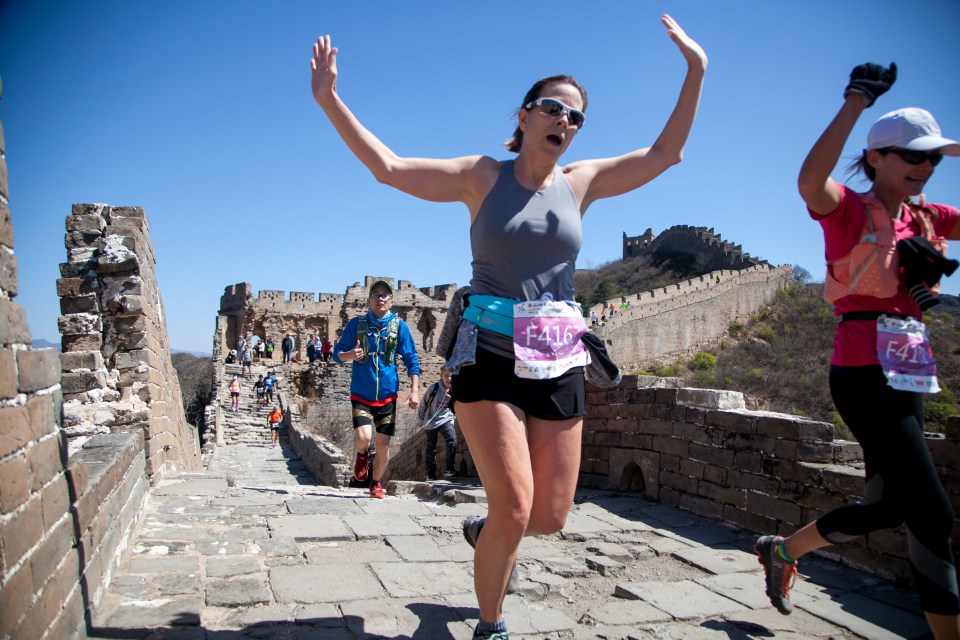 Runners in Jinshanling on the Great Wall of China