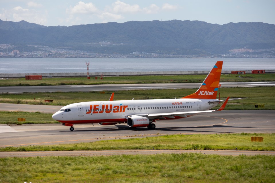 Jeju Air Boeing 737 at Kansai International Airport.