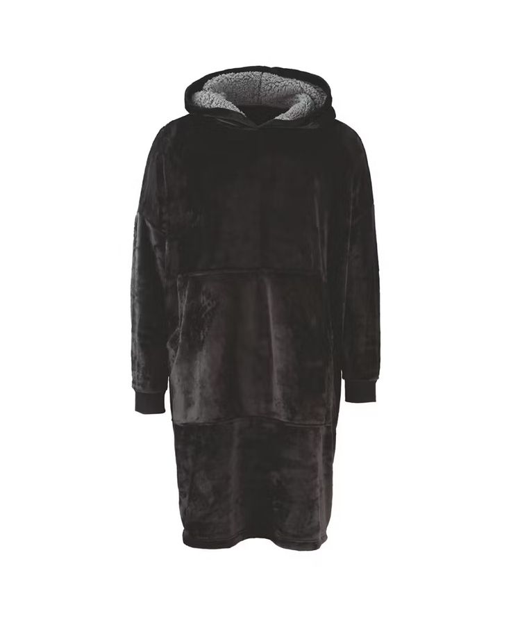 Aldi's Adult Hooded Blanket has fleece lining and snap buttons on both sides.