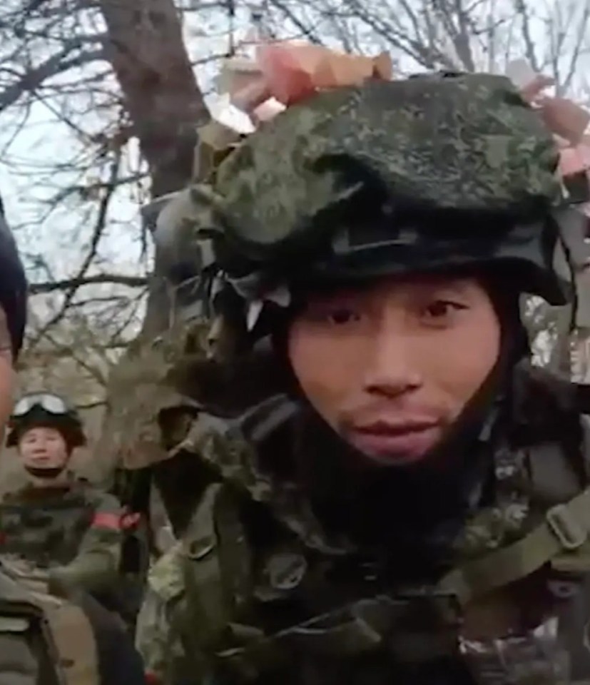 Close-up of a North Korean soldier.