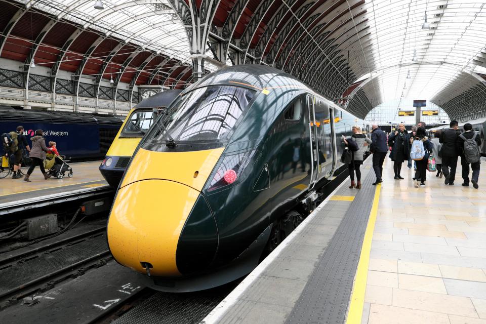 Great Western Railway Hitachi Class 800 train at Paddington Station.