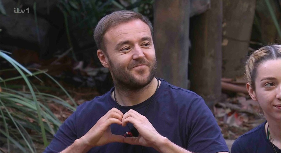 Alan Halsall making a heart shape with his hands on I'm A Celebrity...Get Me Out Of Here!