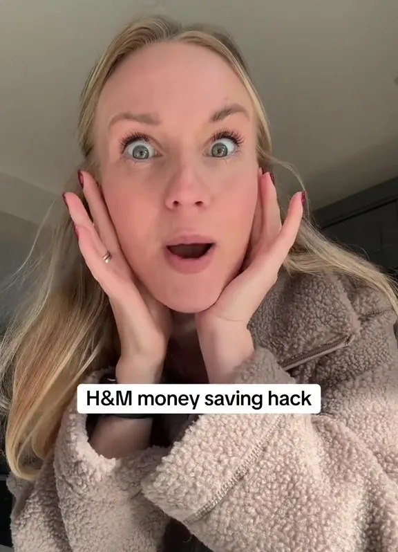 Woman sharing an H&M money-saving hack that can save 20%.