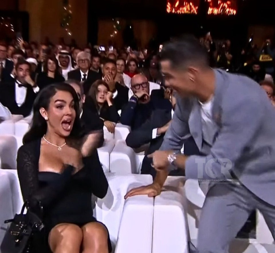 Georgina's hilarious reaction when it was announced Ronaldo had won