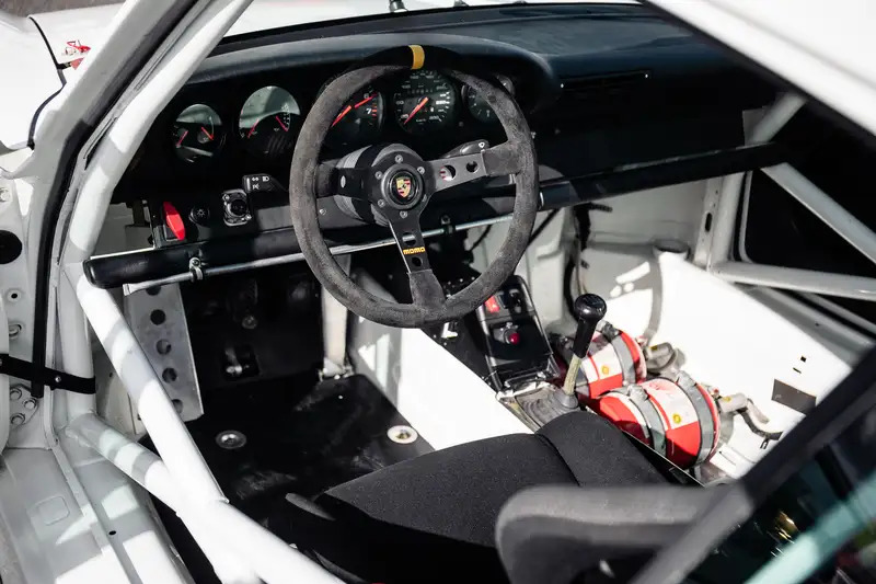 Inside the road-registered race car