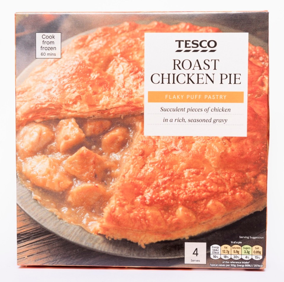 Shoppers can purchase Tesco's Roast Chicken Pie for £3.35