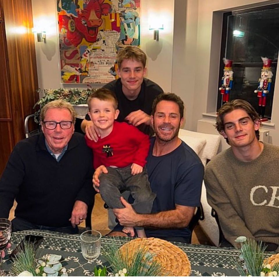 Harry Redknapp and his son Jamie and the grandkids on Christmas Day