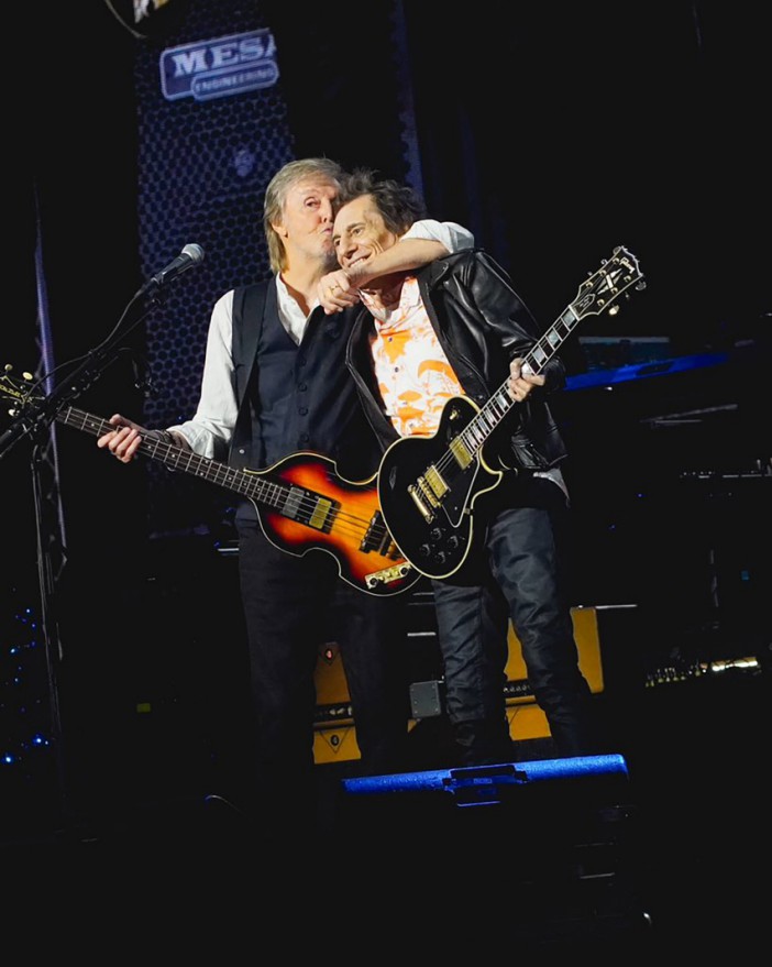 In a special moment Ronnie Wood joined Sir Paul on stage during his set