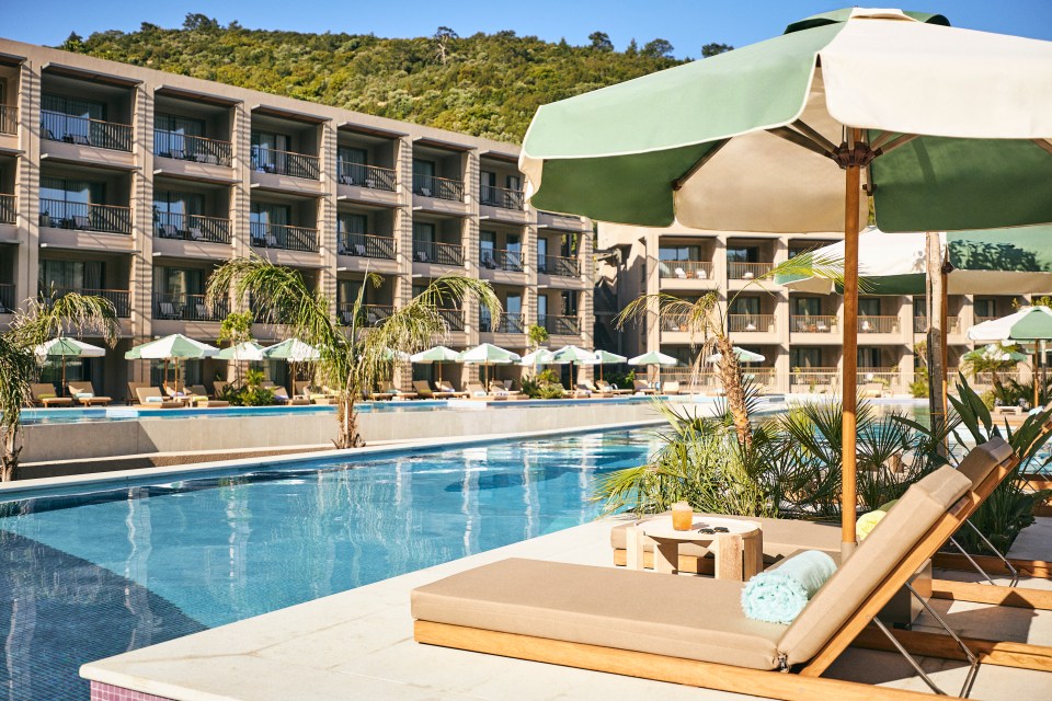 Spend your days hopping between the chic pool and the small, private sandy beach at the Hyde, Bodrum