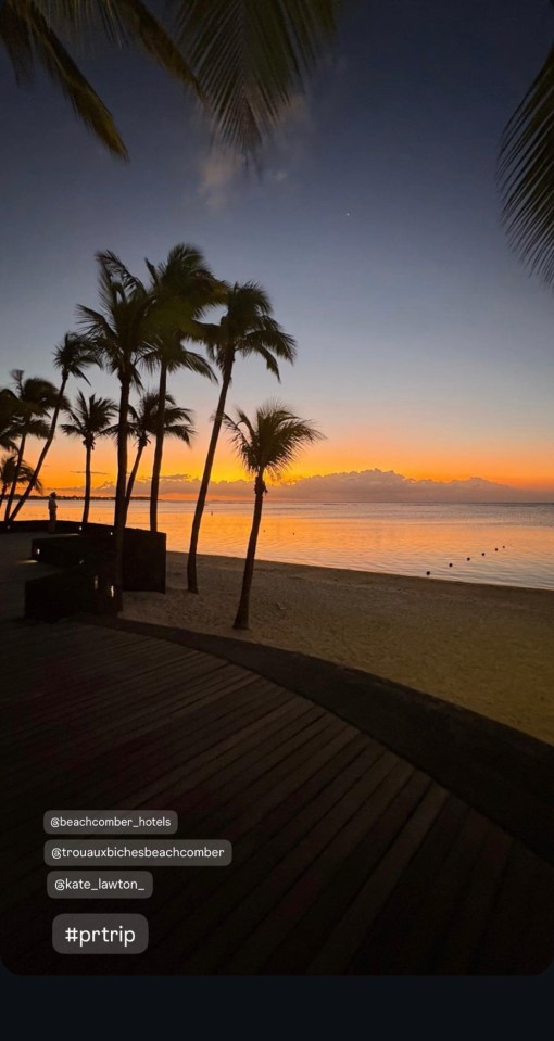 She posted a snap of the picturesque beach on Instagram