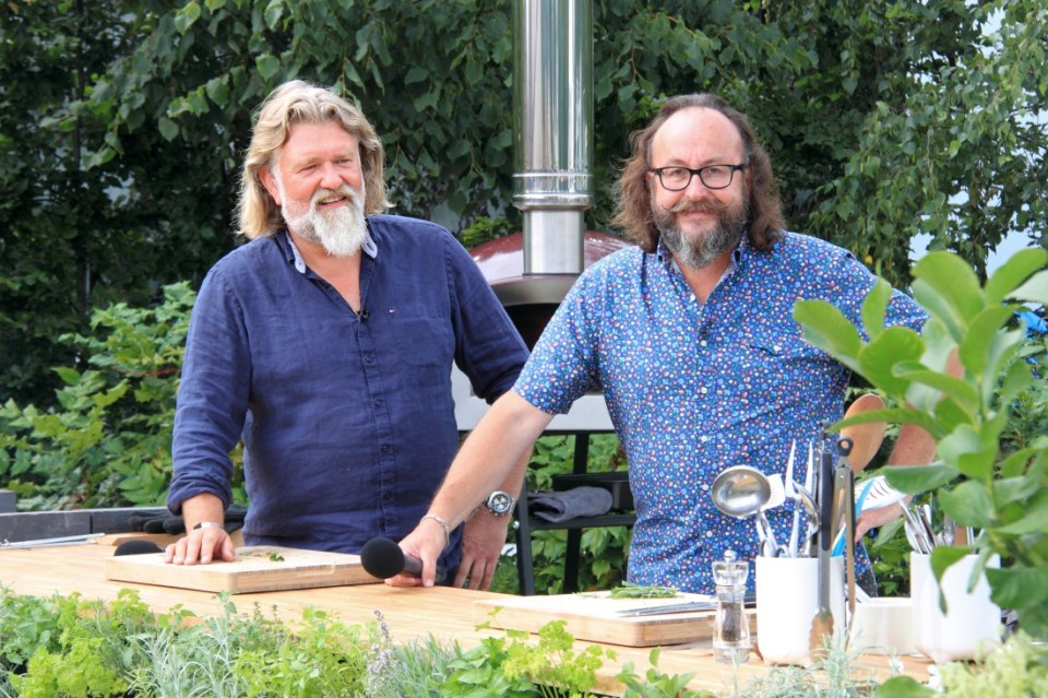 Si King and Dave Myers at the RHS Hampton Court Palace Flower Show.