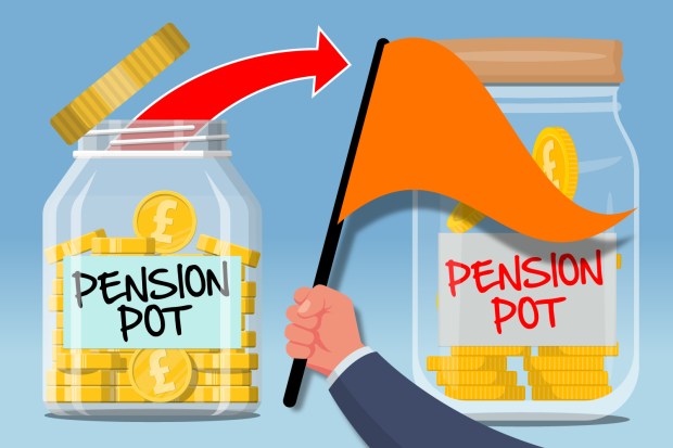 Illustration of pension pot transfer.