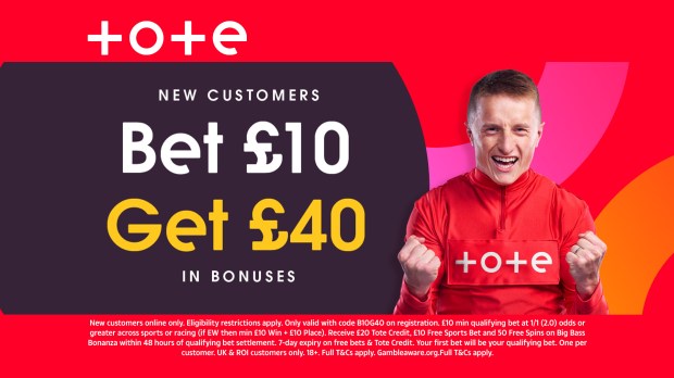 Bet £10, get £40 in bonuses.  New customers only.  T&Cs apply.