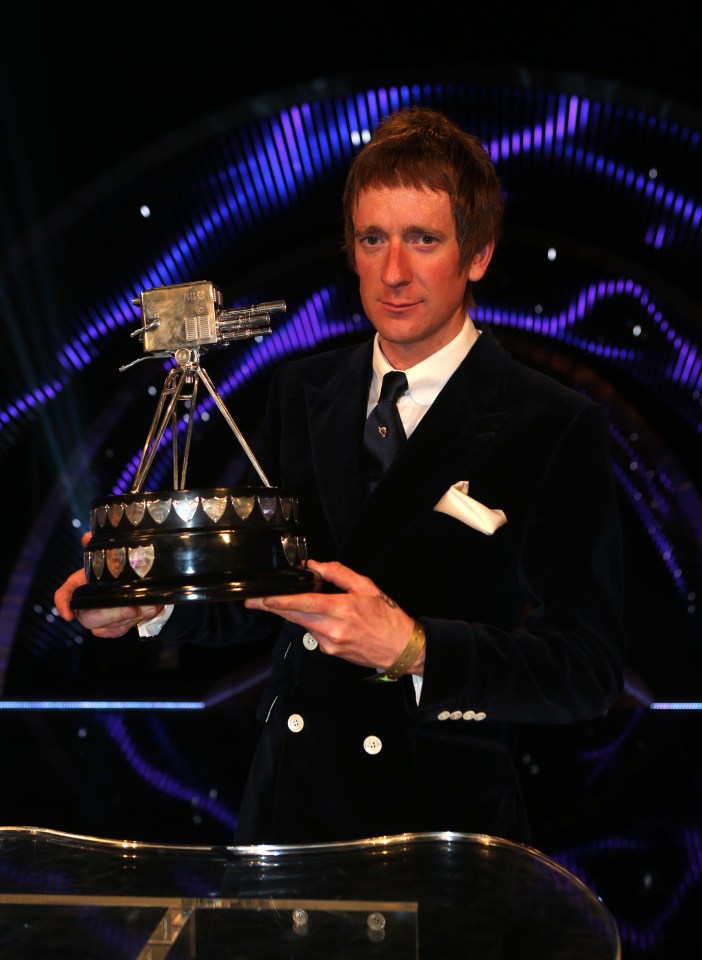 Bradley Wiggins accepting the Sports Personality of the Year award.