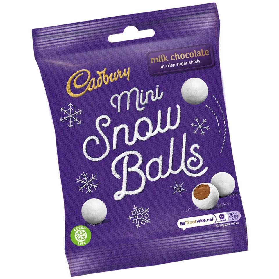 Cadbury Mini Snow Balls have a whopping 68g per 100