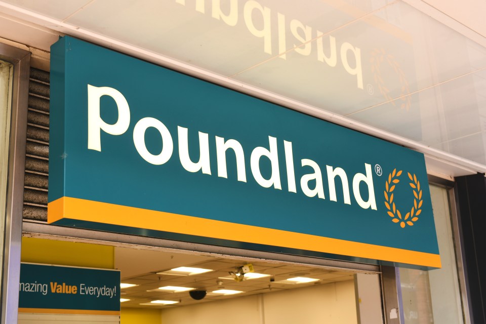 A Poundland store sign. Poundland is a UK chain of discount variety stores. The store in this photo is in London, England, and is located on Oxford Street.