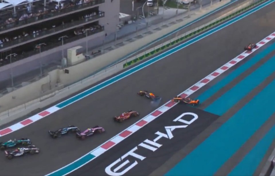 Verstappen made contact with Oscar Piastri on the first corner of the opening lap