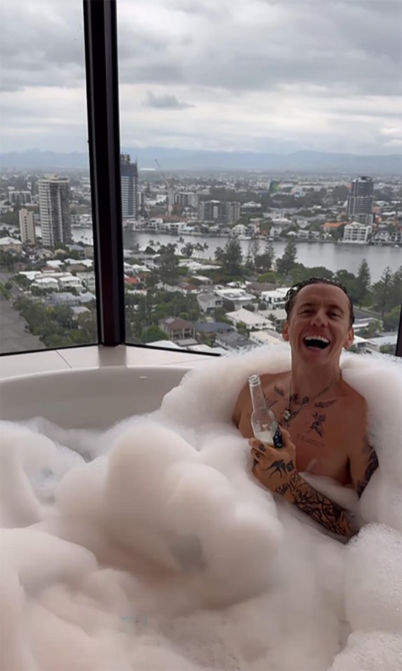 I’m A Celebrity star Danny Jones has stripped off for a post-show bubble bath after winning the 2024 series.