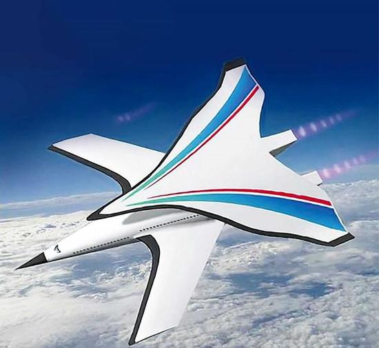 Supersonic aircraft in flight.