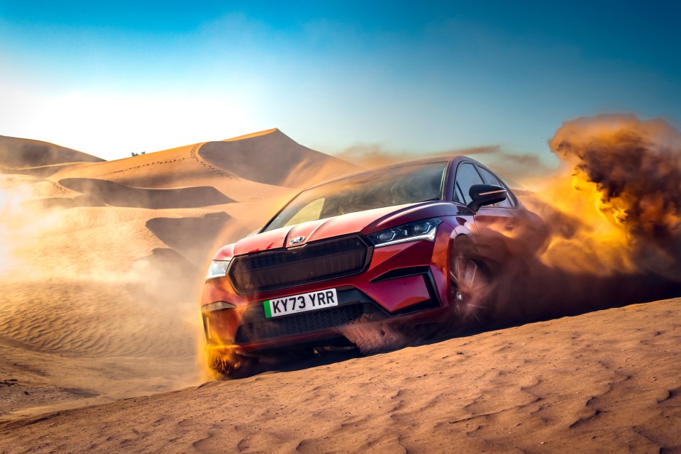 We very much enjoyed surfing dunes in Morocco in the Skoda Enyaq Coupe