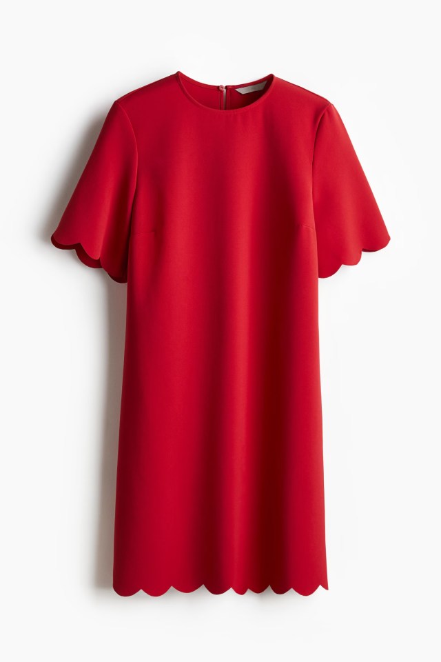 This red scalloped dress is now just £15 at H&M