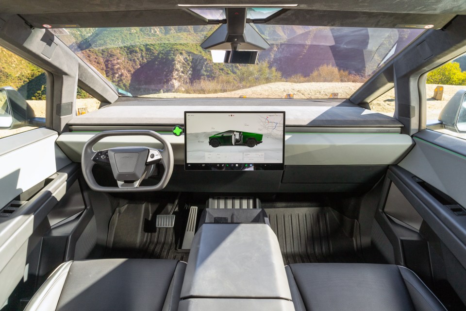 A massive 18.5in touchscreen is the truck’s command centre