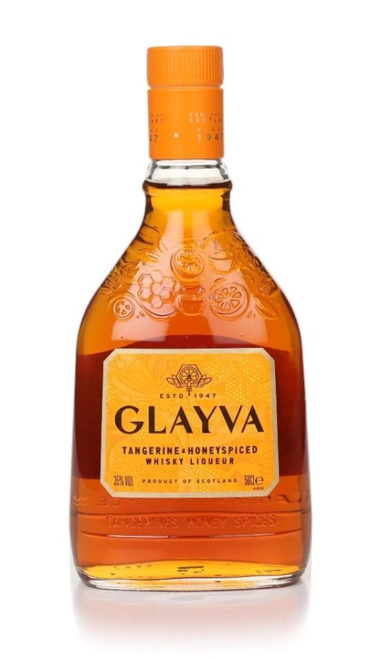 Bottle of Glayva tangerine and honeyspiced whisky liqueur.