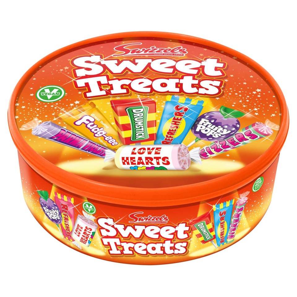 Swizzels Sweet Treats vegan candy tin.