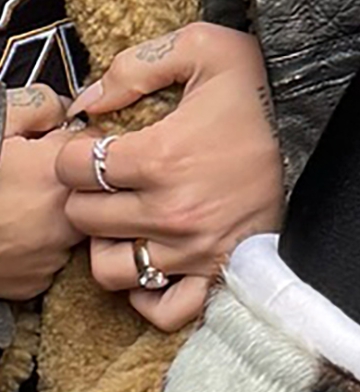 The singer posted a snap on Instagram of her wearing a ring on her engagement finger