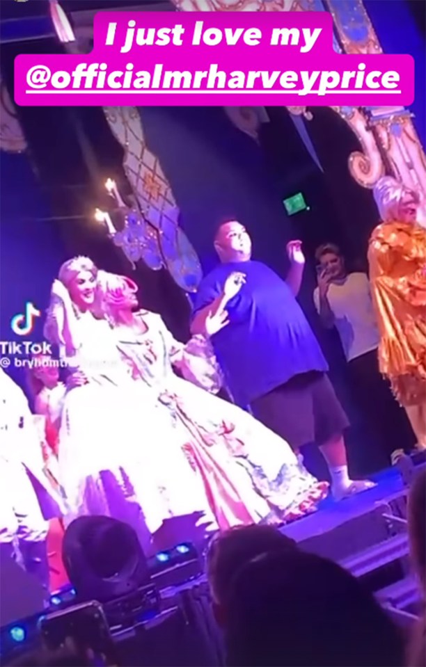 Katie Price was joined on stage by son Harvey Price during one of her Cinderella performances