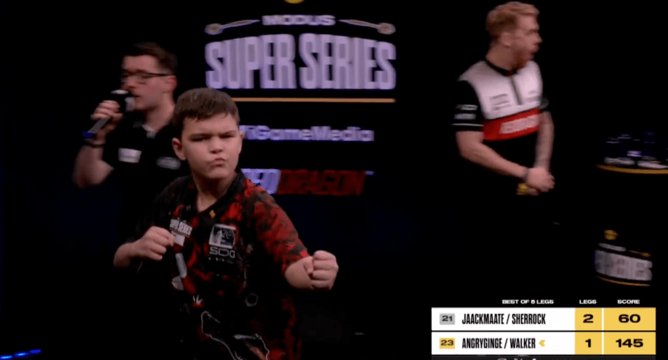 Darts prodigy Jayden Walker pulled off an insane 145 checkout at the Modus Super Series