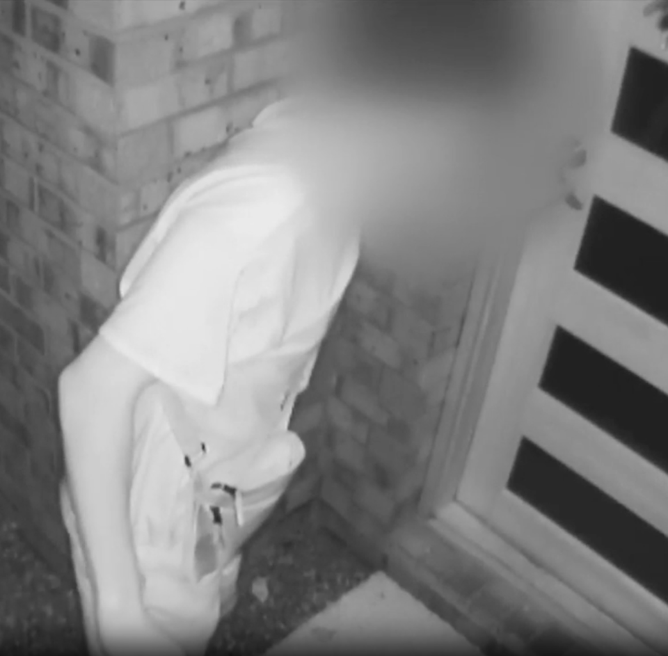 CCTV showed the moment one of the teens checks if the home's door is open