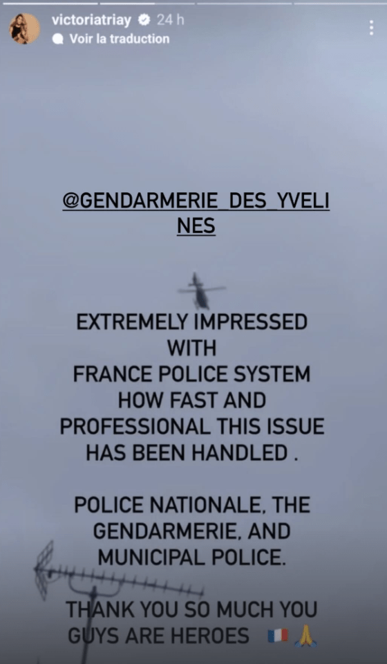 Praise for the rapid and professional response of the French police system to an issue.