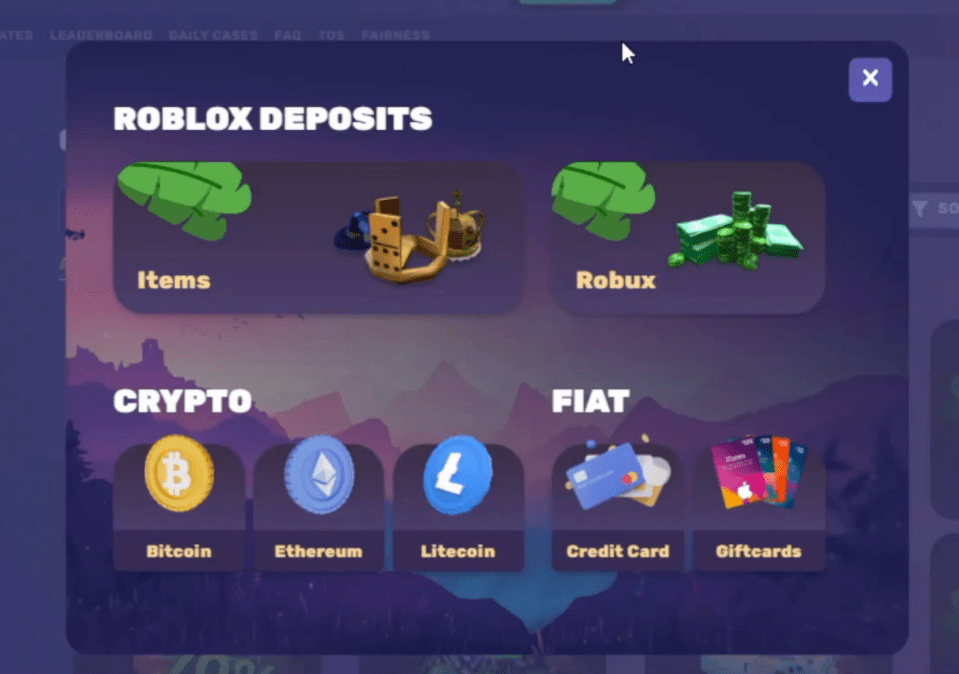 Sites like RBLXWild asked users to gamble with Roblox in-game items and currencies