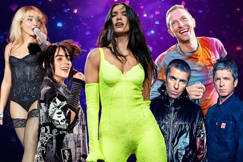 Britain is set for a huge year of gigs and music tours in 2025 from stars including Dua Lipa, Coldplay and Oasis