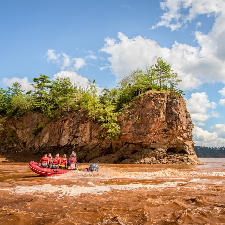 Hopping into a raft to ride the natural phenomenon that is the Shubenacadie’s Tidal Bore, isn’t for the faint-hearted, but it is so much fun and I’m soon completely soaked