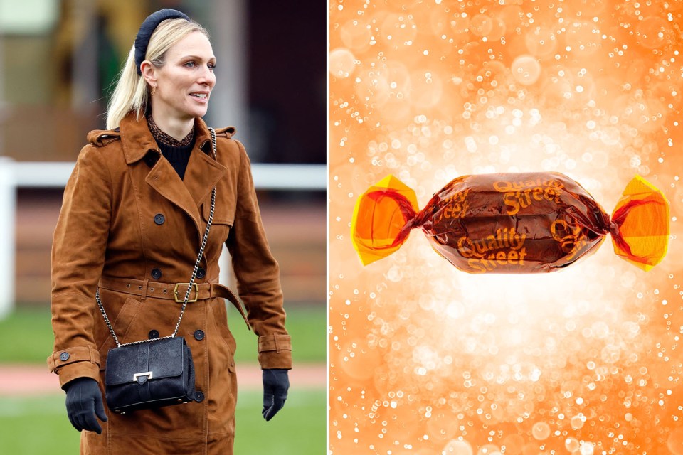 Zara Tindall wearing a brown coat from Fairfax & Favor