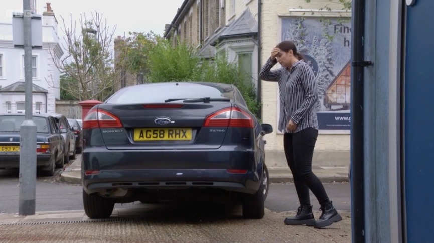 Lauren Branning collapsed outside the car lot in EastEnders