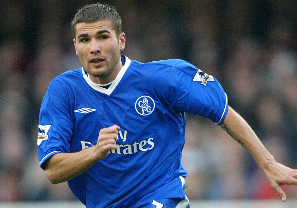 Adrian Mutu of Chelsea running during an FA Cup match.