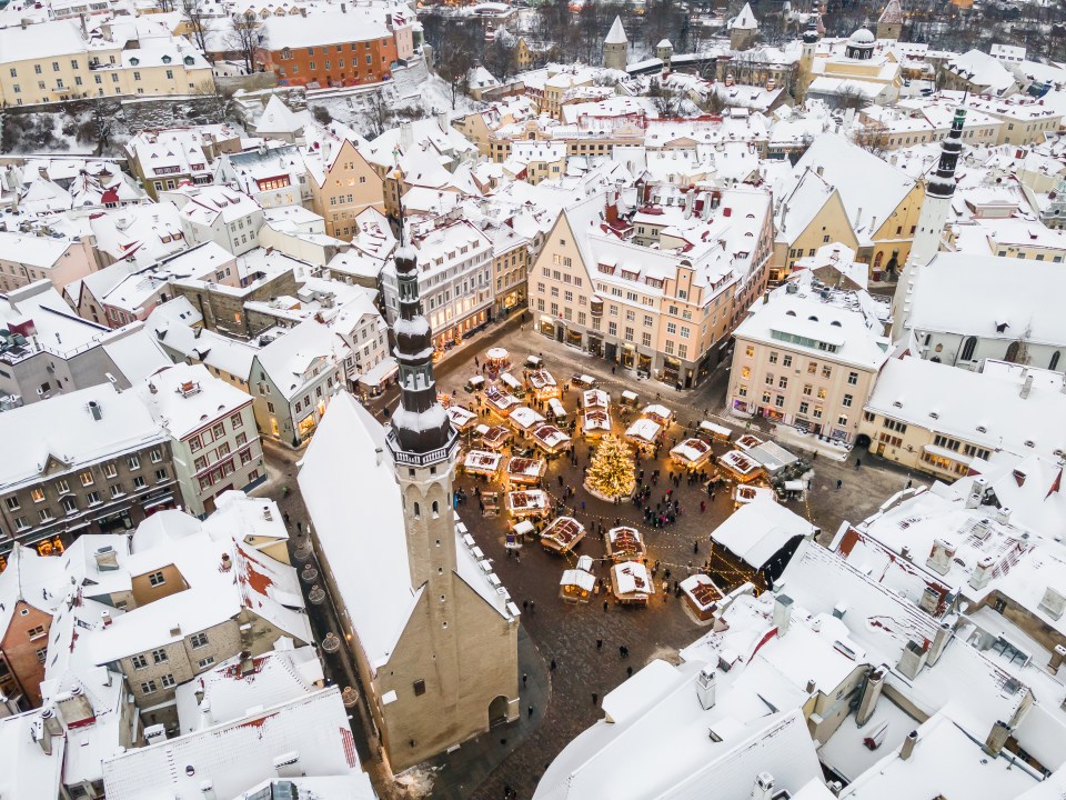 Tallinn's medieval city centre is often dusted with snow in December