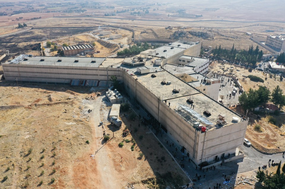 An aerial view of the Sednaya Military Prison