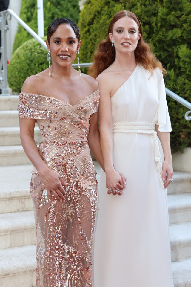 Alex Scott and Jess Glynne at the amfAR Cannes Gala.