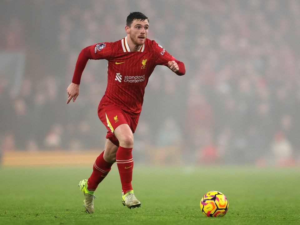 Andy Robertson of Liverpool playing in a Premier League match.