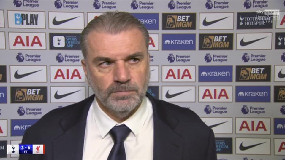 Ange Postecoglou refused to answer questions after Spurs lost 6-3 to Liverpool